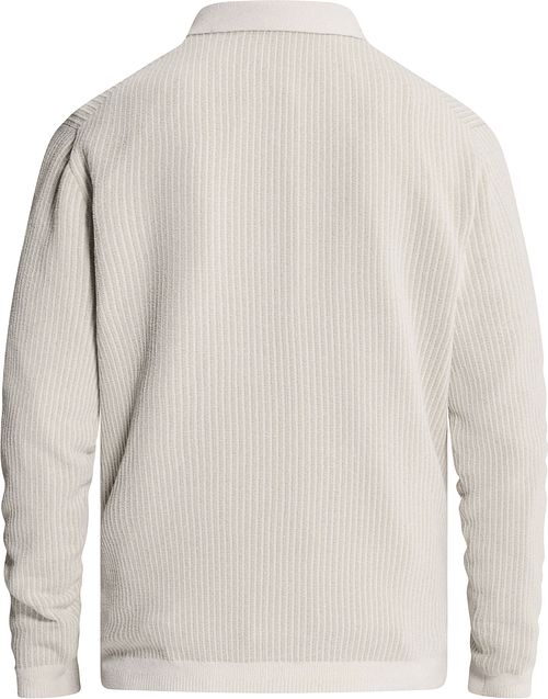 Cast Iron Longsleeve Half-Zip Polo Chenille White Down