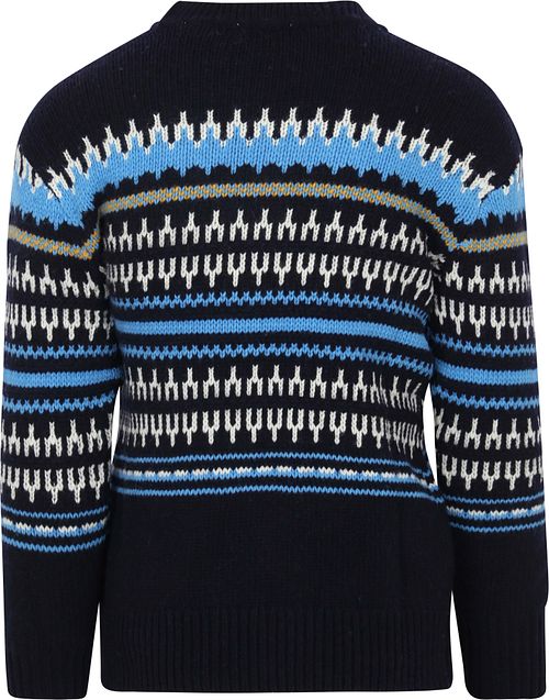 KnowledgeCotton Apparel Wol Print Donkerblauw Product / Achterkant