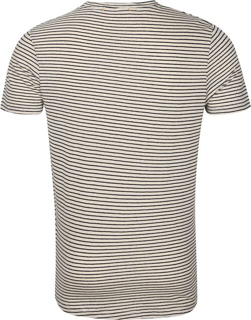 No Excess T-Tröja Randig Yarn Dye Beige Product / Achterkant