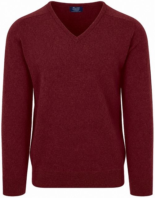 William Lockie V-Hals Lamswol Bordeaux