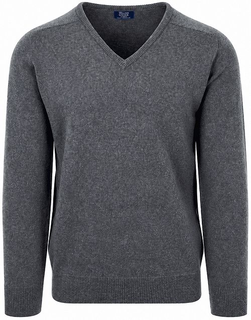 William Lockie V-Neck Lambswool Cliff Grey