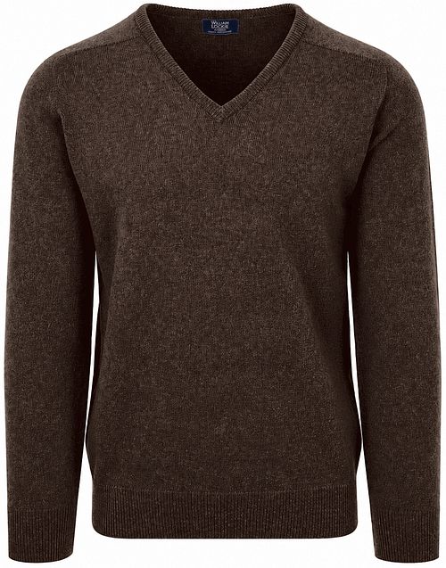 William Lockie V-Neck Lambswool Cocoa