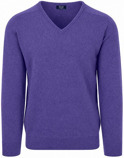 William Lockie V-Neck Lambswool Heliotrope