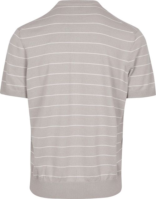 Camiseta de punto BOSS Kanacho regular fit a rayas en gris Product / Achterkant