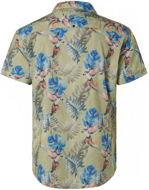 Camicia a maniche corte No Excess con stampa verde Product / Achterkant
