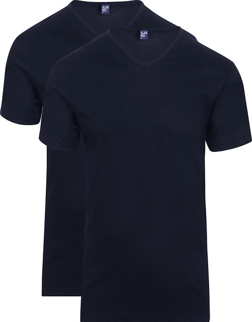 Camisetas Alan Red Vermont con cuello de pico en azul marino (pack de 2) Product