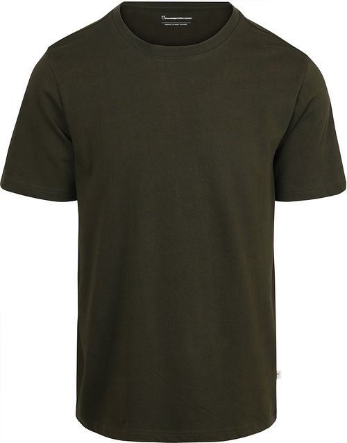 KnowledgeCotton Apparel Randig T-shirt Olivgrön Product