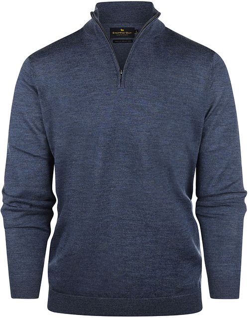 Steppin' Out sweter z półgolfem Half Zip z wełny merynosów, indygo Product