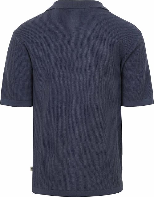 KnowledgeCotton Apparel Top in maglia blu scuro Product / Achterkant