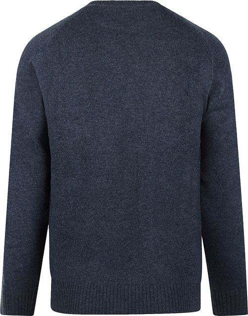 Sweter McGregor z wełny jagnięcej, melanż, granatowy Product / Achterkant