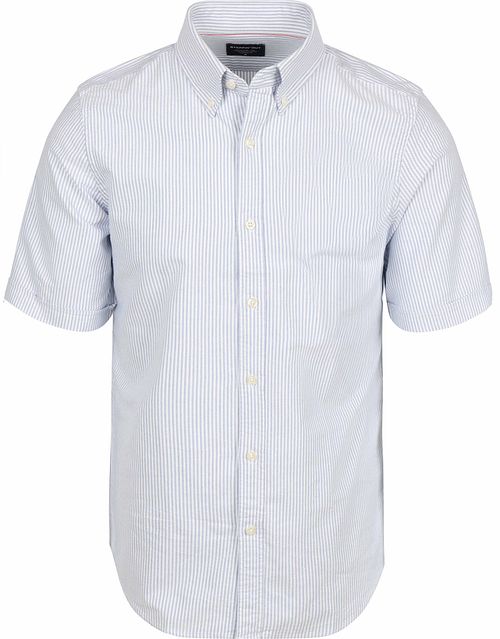 Steppin' Out Short Sleeve Overhemd Oxford Yale Streep Lichtblauw Product