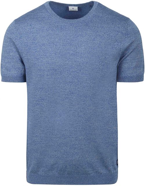 Blue Industry Knitted T-Shirt Melange Blauw Product