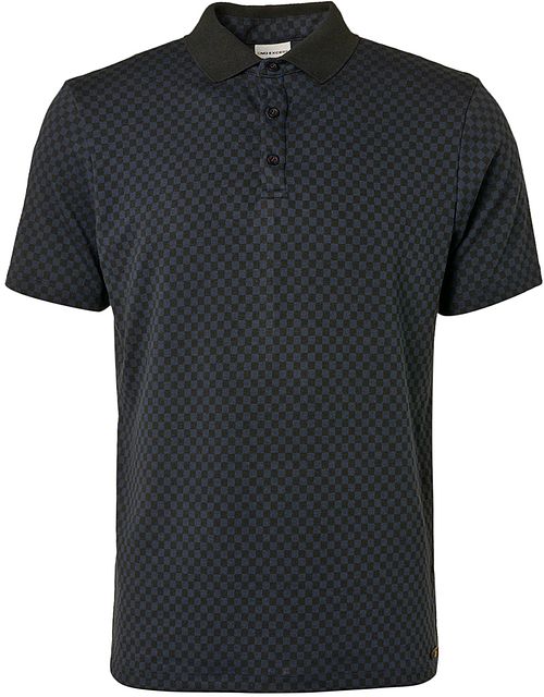 Polo No Excess w blokowanym wzorem w kolorze czarnym i granatowym Product