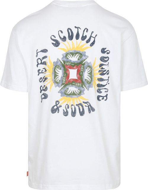 Scotch and Soda T-Shirt Stampa Retro Wit Product / Achterkant