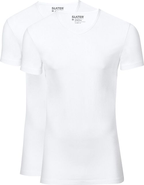 Slater T-Shirts Stretch Lot de 2 Blanc Col-V Product