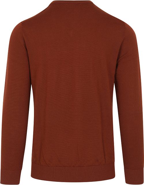Suitable Pullover V-Neck Merino Brique Product / Achterkant