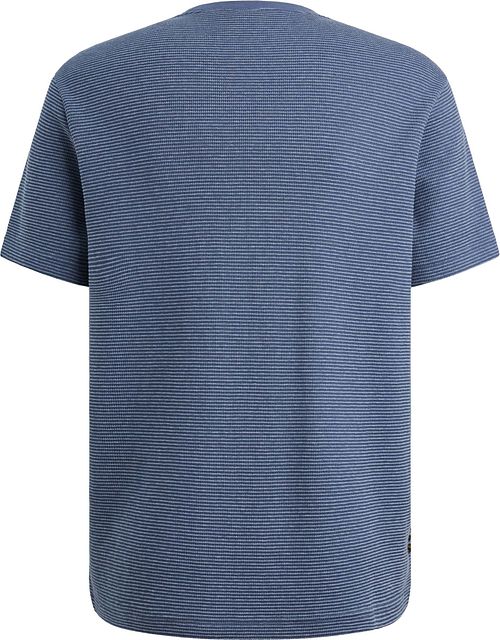 T-shirt PME Legend z dwukolorową fakturą w kolorze niebieskim Product / Achterkant