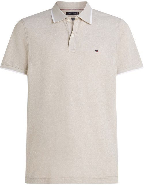 Polo in piqué di lino Tommy Hilfiger Beige Product
