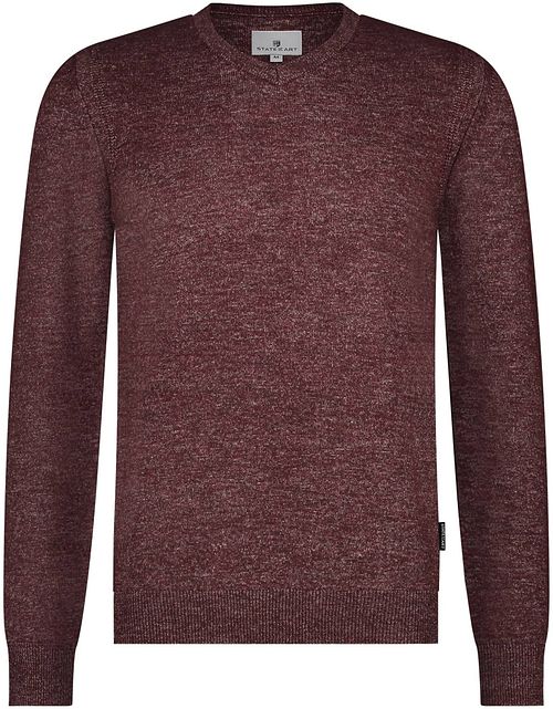 Sweter State of Art z dekoltem w serek, melanż, bordowy Product