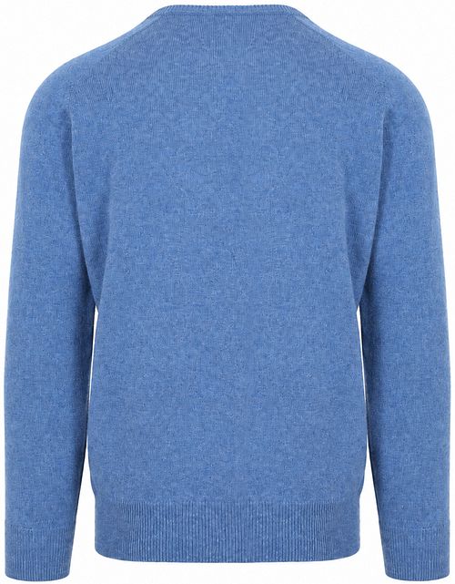 William Lockie Pullover Lammwolle Jeans Blau
