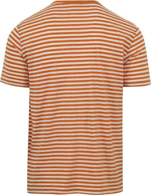 Armor-Lux T-skjorte i lin med oransje striper Product / Achterkant