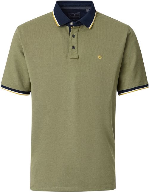 Koszulka polo CASAMODA Piqué z kontrastowymi detalami w kolorze zielonym Product