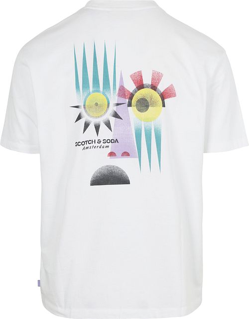 Scotch & Soda T-Shirt Artwork Weiss Product / Achterkant