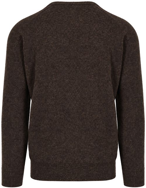 William Lockie V-Ausschnitt Pullover Lammwolle Cocoa