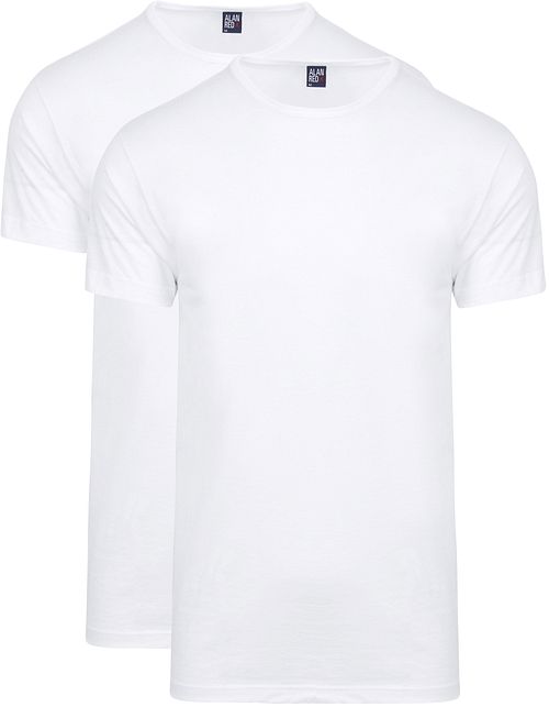 Alan Red Derby T-Shirt z okrągłym dekoltem biały (2-pack) Product