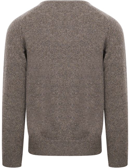 William Lockie Pullover Lambswool Vole Brown Grey Product / Achterkant