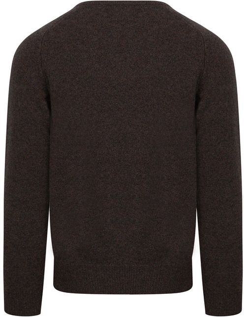 William Lockie Pullover i Lammeuld V Cocoa Product / Achterkant
