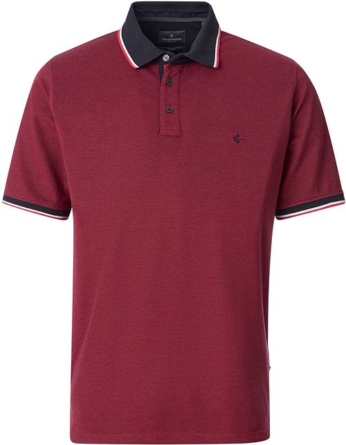 Koszulka polo CASAMODA Piqué z kontrastowymi detalami w kolorze czerwonym Product