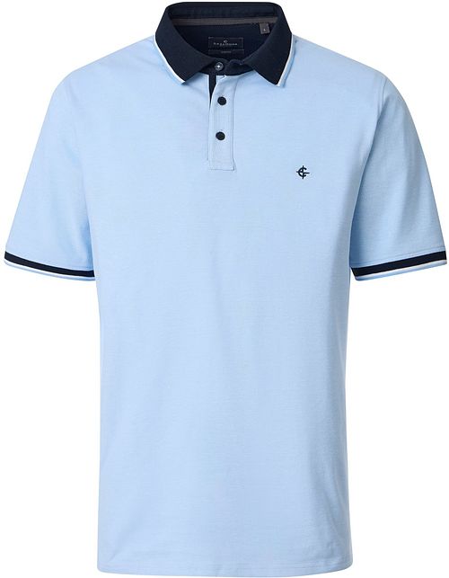 Koszulka polo CASAMODA z piki z kontrastowymi detalami, błękitna Product