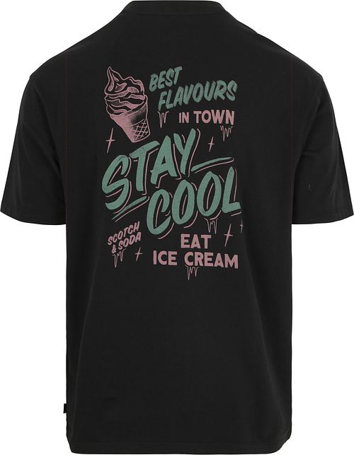 Scotch & Soda T-shirt Artwork Sort Product / Achterkant