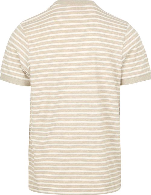 Suitable T-shirt Isaac Rayé Piqué Pebble Product / Achterkant