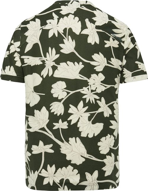 Cast Iron T-Shirt con estampado floral verde oscuro Product / Achterkant