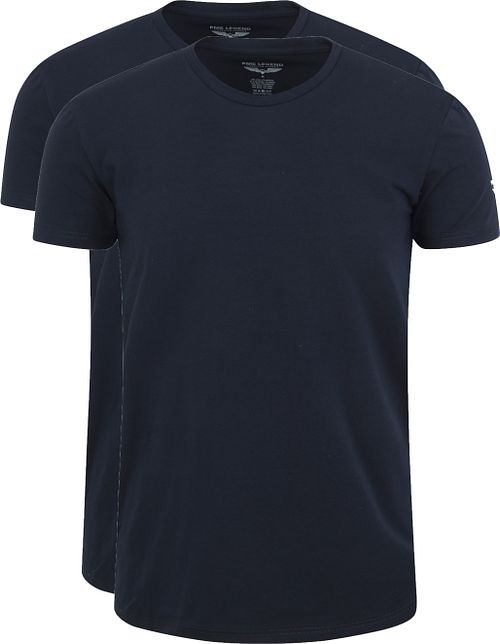 PME Legend Basic T-Shirt 2er Pack O-Ausschnitt Navy