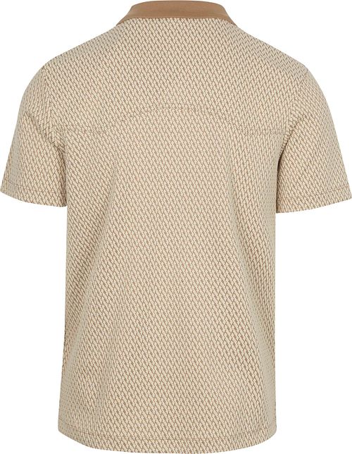 Scotch & Soda Polo De Punto Jacquard Beige Product / Achterkant