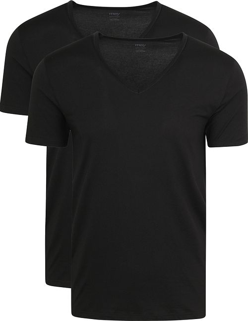Mey T-Shirt z dekoltem V Dry Cotton czarny 2-pack Product
