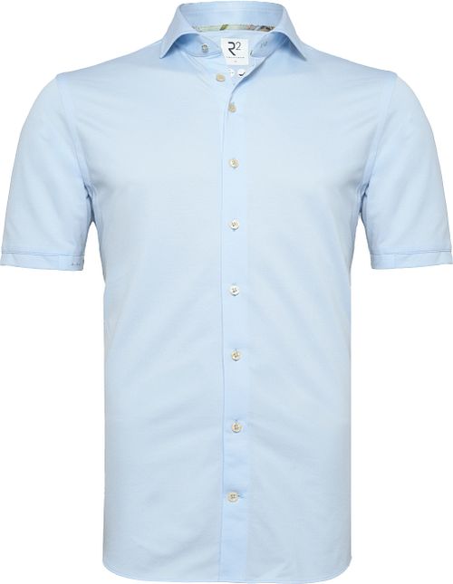 R2 Japansk Strikkad Skjorta Kortärmad Ljusblå Product