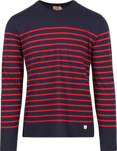 Armor-Lux T-Shirt Port-Louis w paski granatowo-czerwony Product