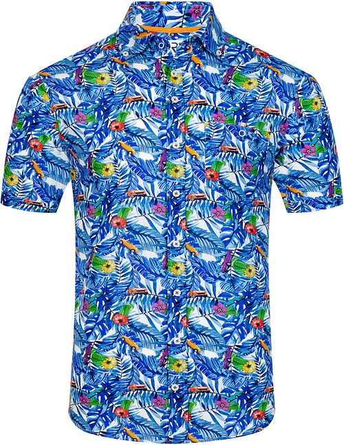 R2 Chemise Manches Courtes Imprimé Bleu Product