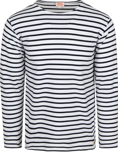 Armor-Lux Genser Striper Hvit Mørkeblå Product