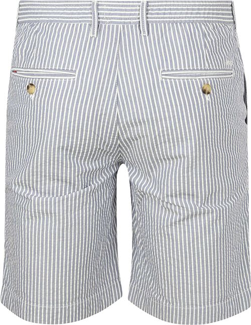 McGregor Shorts Stribet Seersucker i Mellemblå Product / Achterkant