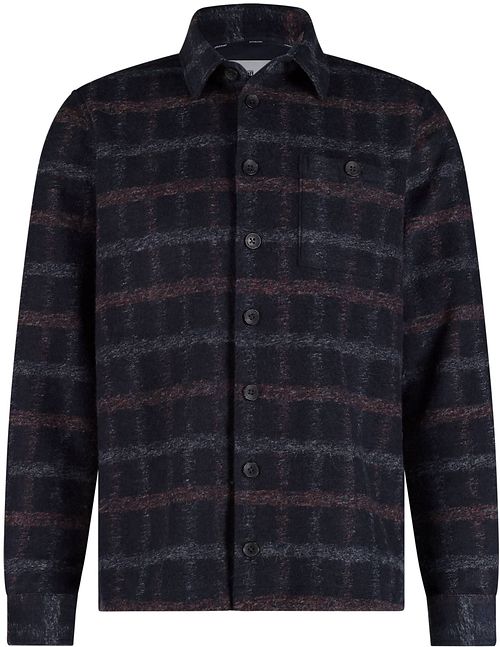 Overshirt de mezcla de lana a cuadros en azul marino State of Art Product