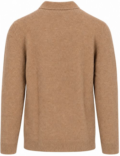 Profuomo Longsleeve Polo shirt Boiled Wool Camel