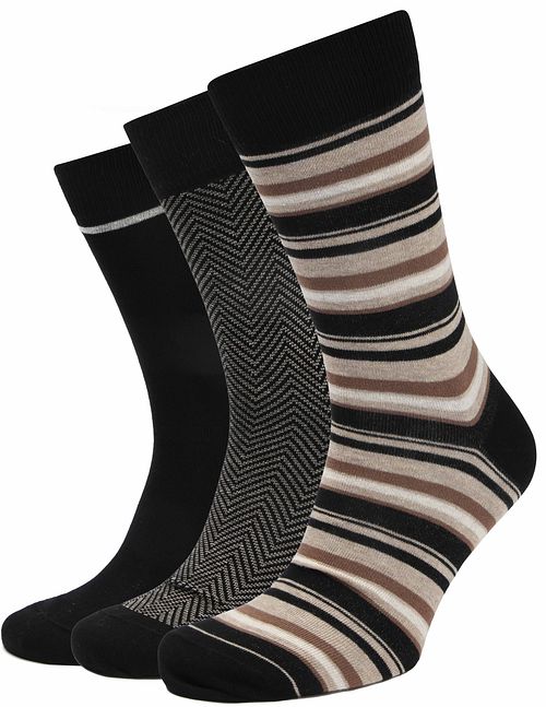 Skarpetki Suitable z nadrukiem, zestaw 3 par, czarne Product