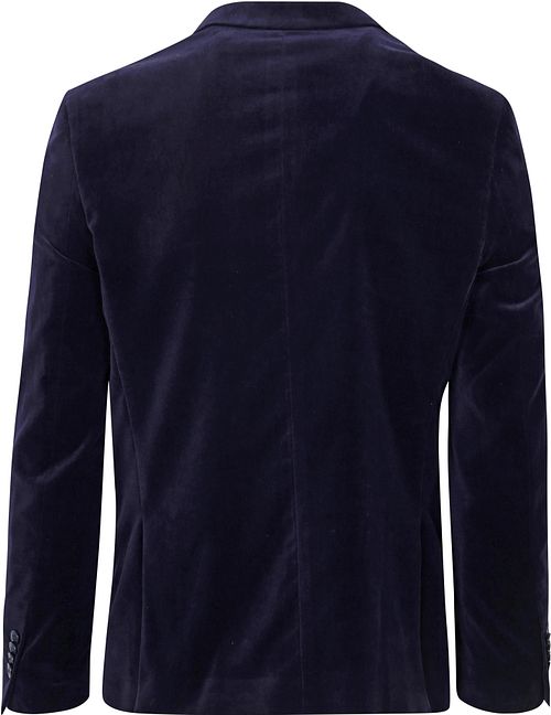 Elegant Smokingsblazer i fløjl, marineblå Product / Achterkant