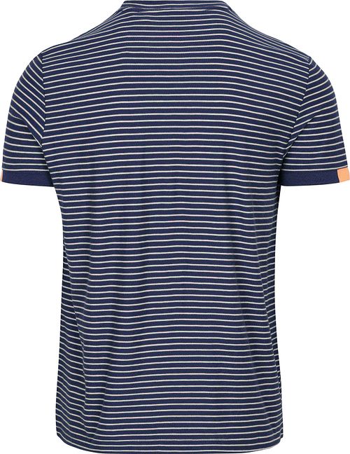 NZA T-shirt Jersey Stripe Navy Sky Product / Achterkant