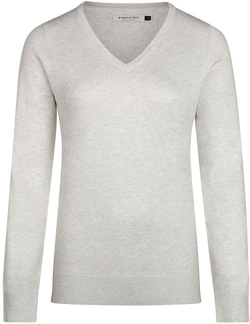 Steppin' Out Women Pullover Cotton Cashmere V-Neck Grey Product